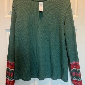 Maurices Teal Textured Knit Top mock neck XXL new with tags